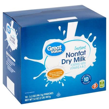 Great Value Instant Nonfat Dry Milk 3 2 Oz 10 Count Walmart