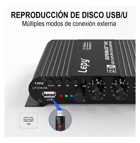 Amplificador Lepy Hifi Stereo Subwoofer Con Bluetooth Coppel