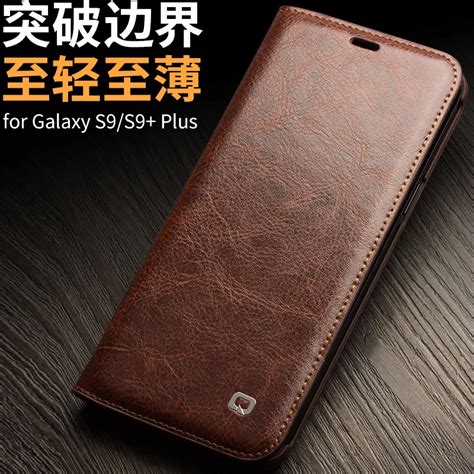 Promoción para Samsung Galaxy S9 Plus funda de piel de becerro Natural