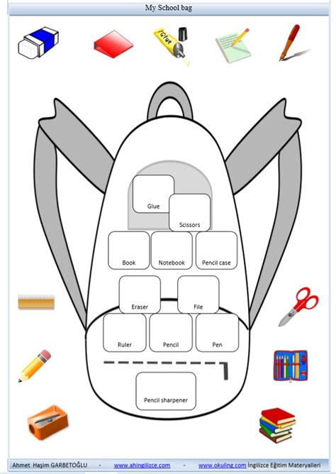 Classroom Objects Craft Activities Kingilizce