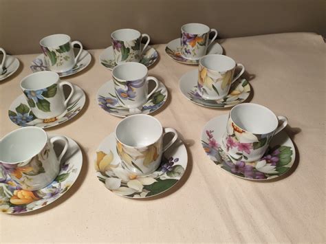 Proantic Limoges Corot Site Bill Goldsmith 12 Coffee Cups Narc