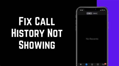 How To Fix Call History Not Showing On Iphone Call History Missing