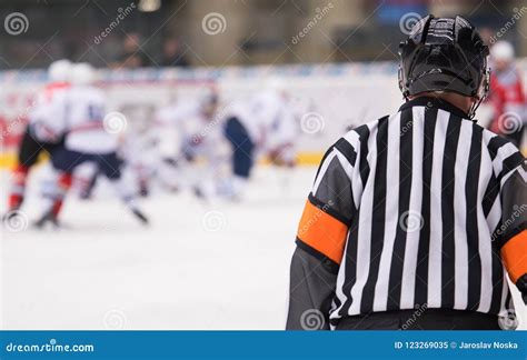 Hockey Referee On Ice Stock Image Image Of Speed Holding 123269035