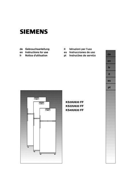 Manuale Siemens Ks U Ff Frigorifero Congelatore