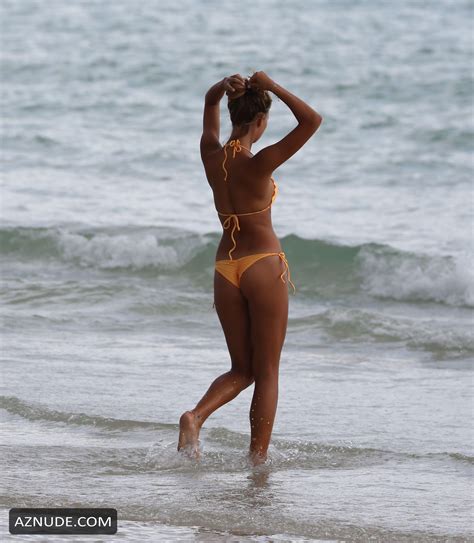 Sandra Kubicka Sexy In An Orange Bikini At A Photoshoot In Miami Beach Aznude