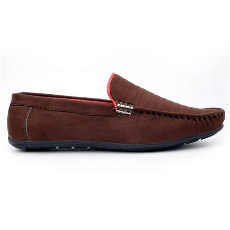 Ethnic Wear Men Adzon Suede Leather Loafers Casual Shoes Brown At