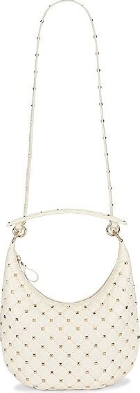 Valentino Garavani Small Rockstud Spike Hobo Bag In Ivory Shopstyle