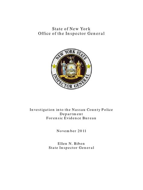 Investigation Into The Nassau County Police Department Forensic