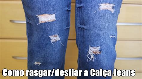 Diy Como Rasgar E Desfiar A Cal A Jeans R Pido E F Cil Youtube