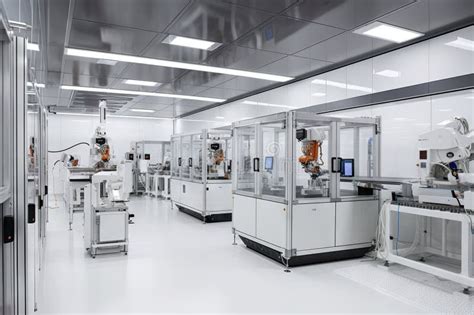 Cleanroom With Robots Working In Tandem To Construct Or Repair Complex