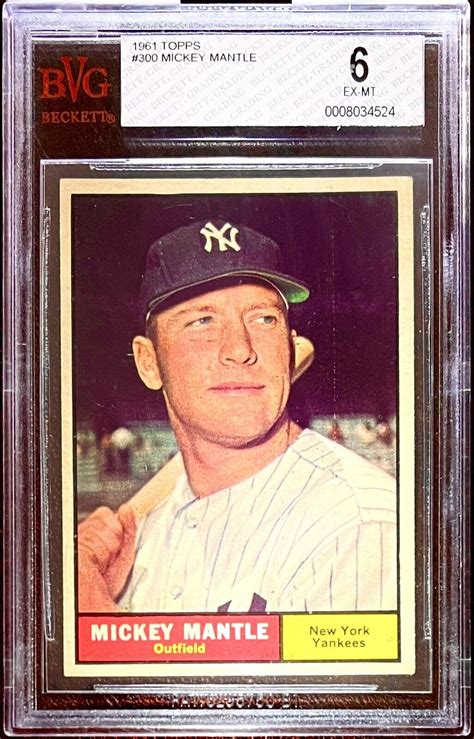 Topps Mickey Mantle New York Yankees Bvg Ex Mint Ebay