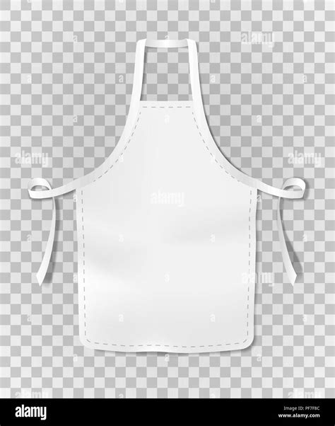 White Blank Kitchen Chef Apron Isolated On Transparent Background