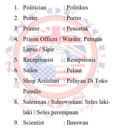 Belajar Bahasa Inggris Profesi Dan Pekerjaan Orang Professions And Jobs People Sos Course