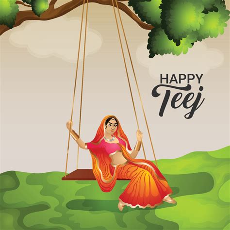 Hariyali Teej Hand Draw Vector Illustration Background 8670586 Vector