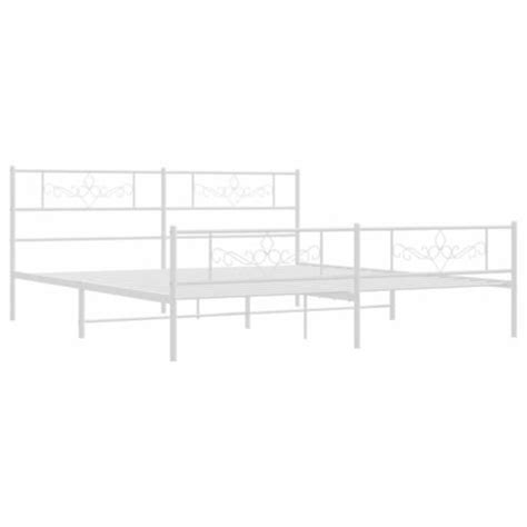 Vidaxl Metal Bed Frame With Headboard And Footboard White X King