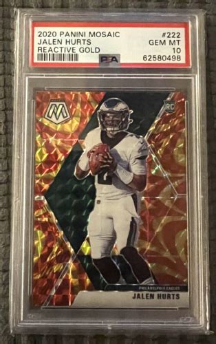 Jalen Hurts Rookie Panini Mosaic Reactive Gold Ebay