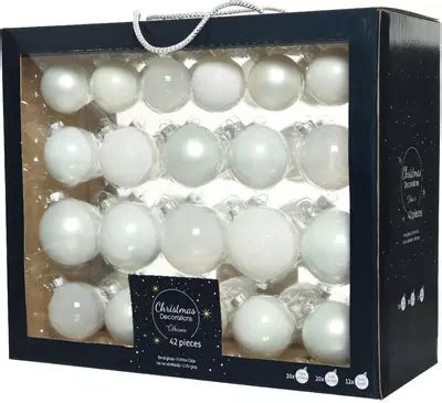 Decoris Glazen Kerstbal Mix Winterwit Stuks Kopen Tuincentrum