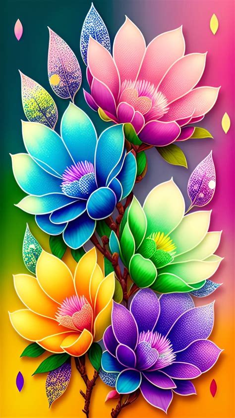 Magnolia Flowers Colorful Flower Painting Floral Painting Cute