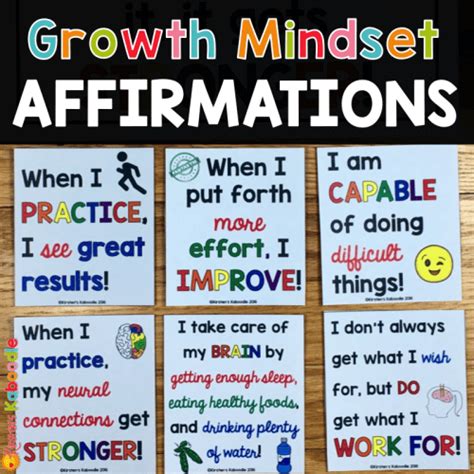 Using Growth Mindset Affirmations in Your Classroom • Kirsten's Kaboodle