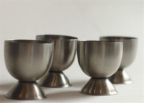 Four Vintage Metal Egg Cups By Millie S Miscellany Traditional Egg Cups By Etsy