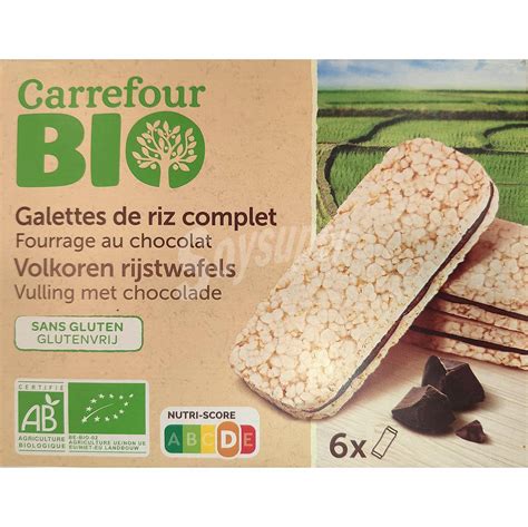 Carrefour Bio Galletas De Arroz Inflado Rellenas De Chocolate Con