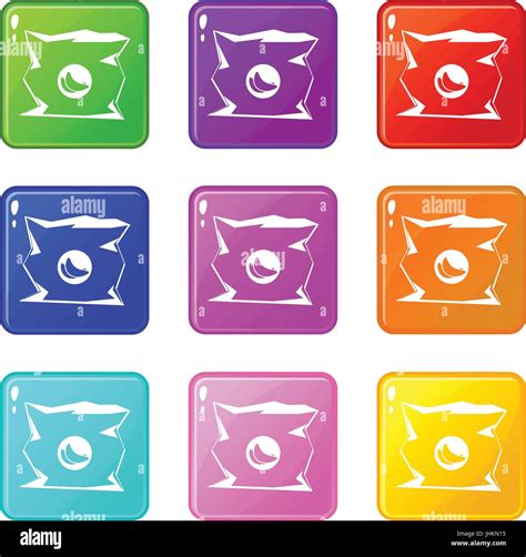 Crumpled Bag Of Chips Icons 9 Set Stock Vector Image Art Alamy