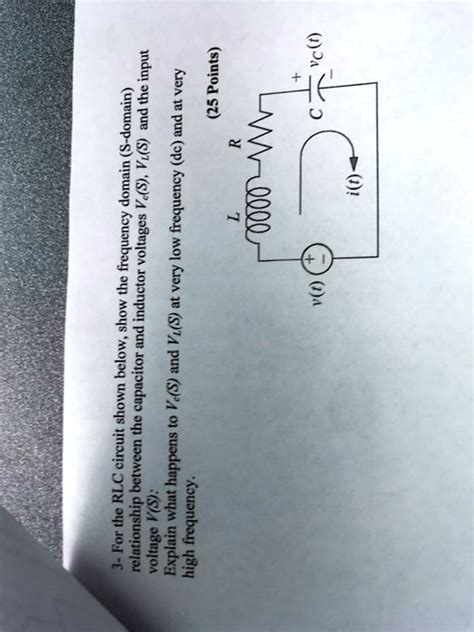 Video Solution Lw0000 It 3 For The Rlc Circuit Shown Below Show The