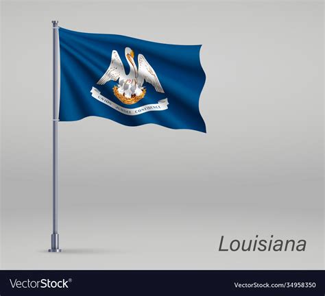 Waving Flag Louisiana State United States Vector Image