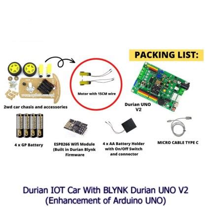 Arduino Stem Rbt Project Arduino Durian Iot Wifi Car With Blynk Durian