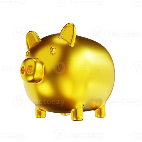 3d Illustration Golden Piggy Bank 10851854 Png