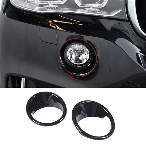 Gloss Black Front Fog Light Lamp Cover Ring Trim For Bmw X F