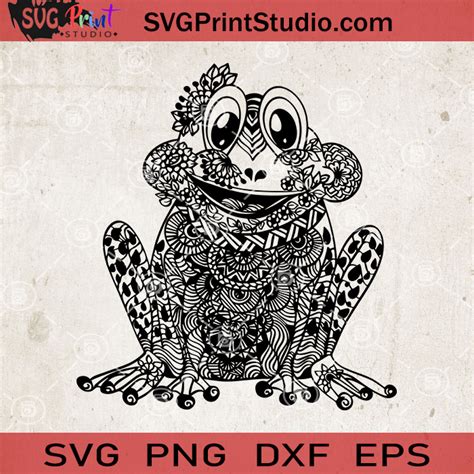 Frog Svg File Zentangle Frog Svg Mandala Frog Svg Frog Cut File