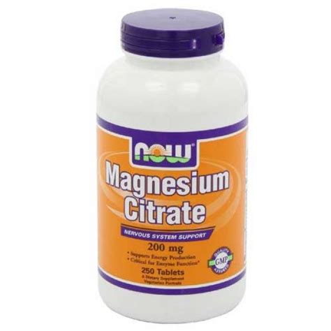 Now Foods Magnesium Citrate 200 Mg 250 Tablets