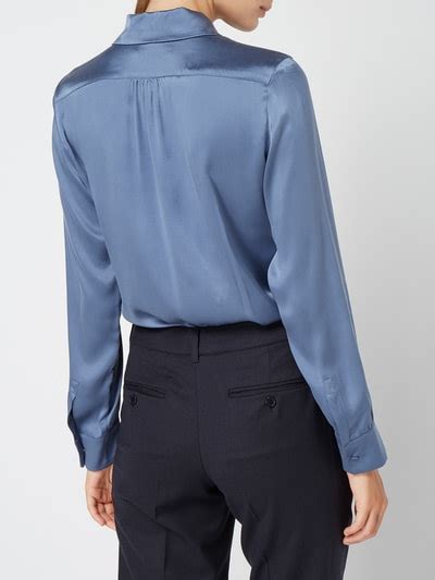 Weekend Max Mara Bluse Aus Seide Elasthan Mix Blau Online Kaufen