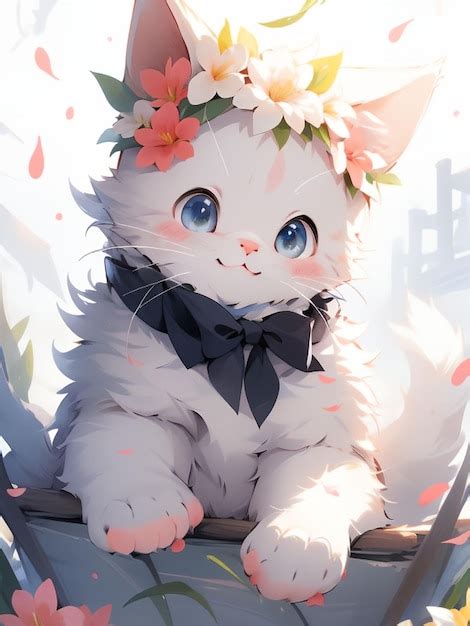 Cute cat anime art styles | Premium AI-generated image