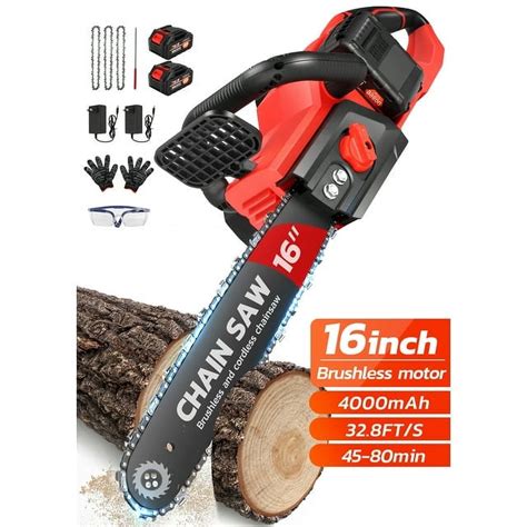 HueGear 16 Inch 42V Battery Powered Brushless Cordless Chainsaw Kit