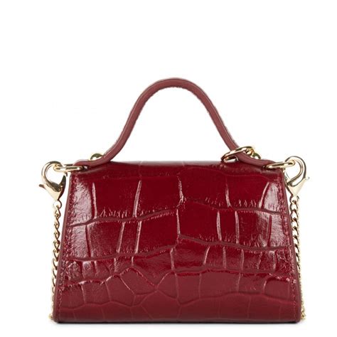 Lancaster Exotic Croco Mini Sac Porte Monnaie Cuir Croco Carmin