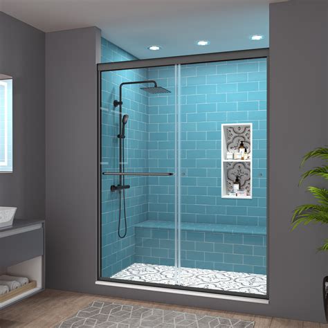 Exbrite W X H Double Sliding Semi Frameless Shower