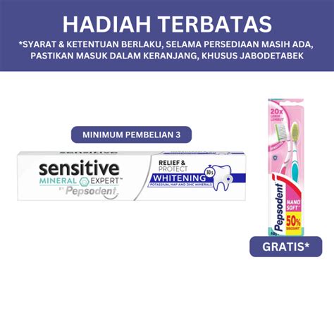 Pepsodent Sensitive Mineral Expert Pasta Gigi Whitening Pasta Gigi