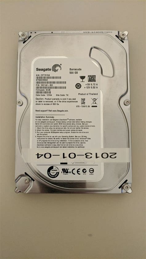 Seagate Barracuda ST500DM002 500GB SATA 7200RPM 3.5" Very Low Hours ...