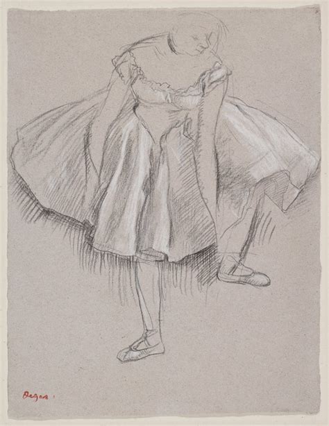 Dancer Adjusting Her Slipper Early 1880s By Edgar Degas