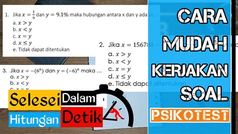 Trik Kerjakan Soal Psikotest Cpns Casn Youtube