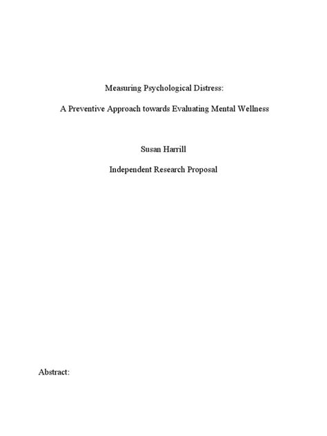 Measuring Psychological Distress 5 | PDF | Mental Disorder | Mental Health