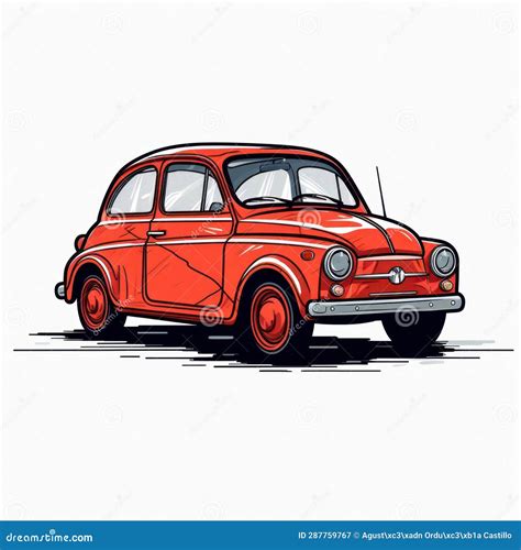 Illustration of a Cartoon of a Red Car. Stock Illustration ...