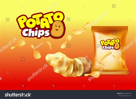 Vector Promotion Banner Realistic Potato Chips Stock Vector Royalty