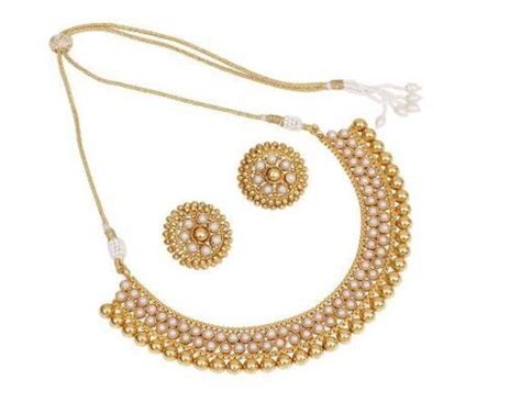 Engagement Wear Imitation Pearl Artificial Necklace Set Gender Women