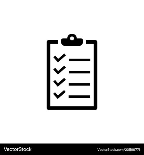 Checklist Icon In Flat Style To Do List Symbol Vector Image