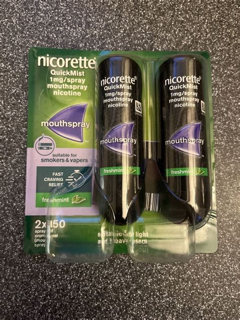 Nicorette Quickmist 1Mg Mouthspray Nicotine Freshmint 2x150 Sprays UK