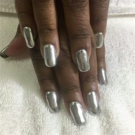 Silver Chrome nail polish | Chrome nail polish, Chrime nails, Chrome nails