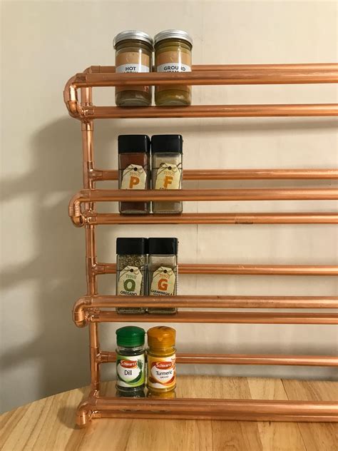 48 Jar 4 Tier Copper Pipe Spice Rack Handmade Etsy Uk